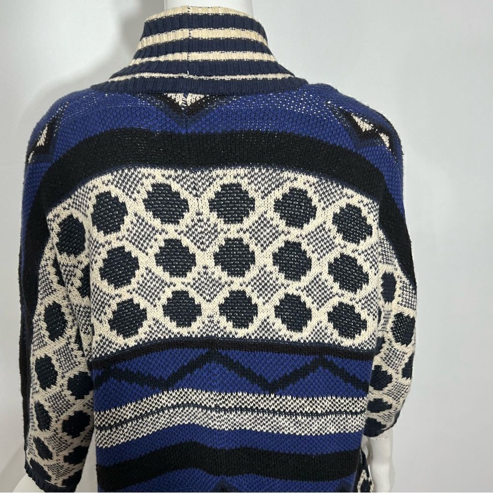 Lucky Brand Blue/Black Open‎ Front Boho Cardigan - M - Picture 10 of 14